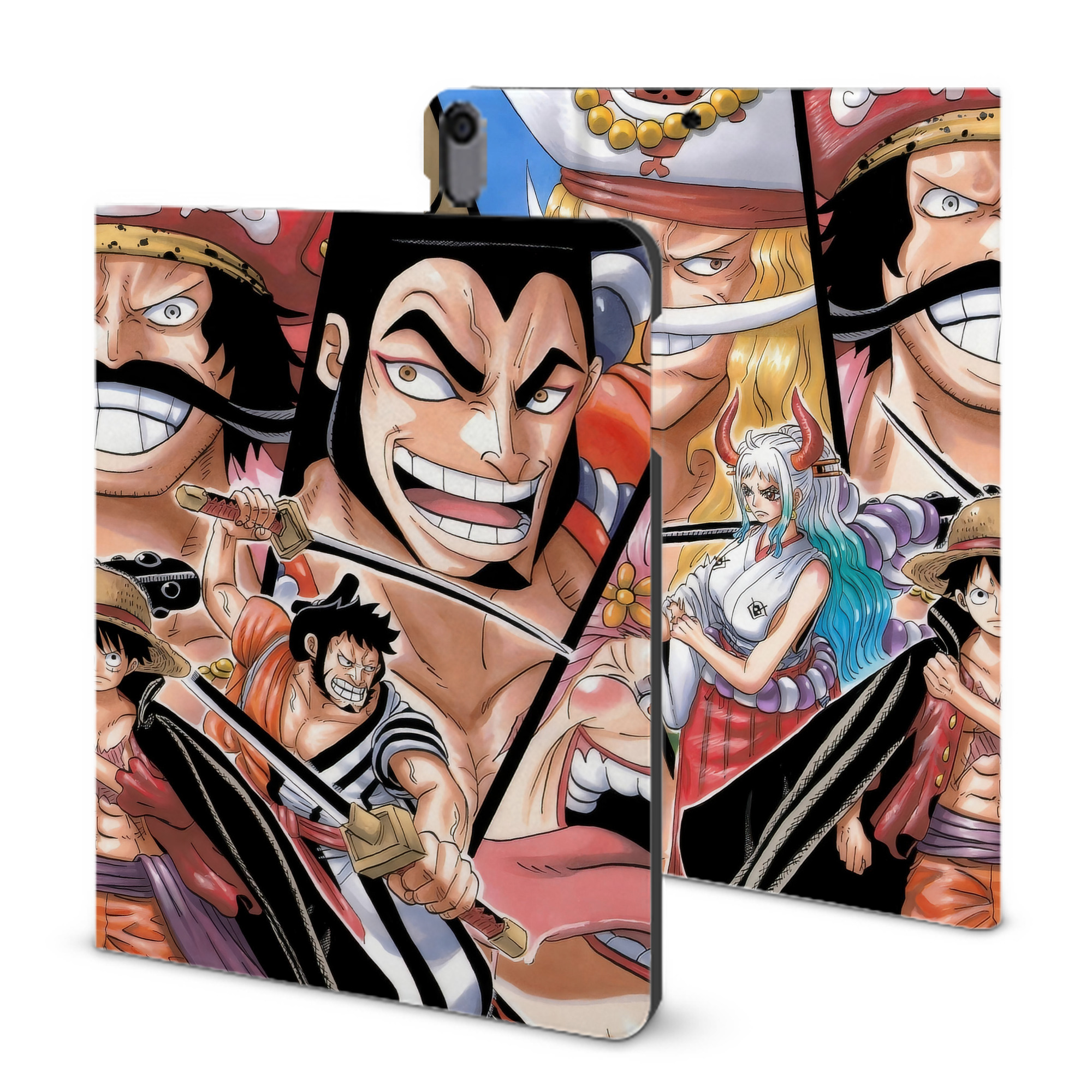 （画像用） ワンピース ONE PIECE IPad ケース ブック型 PUレザー TPU 耐衝撃 軽量 薄型 ペン収納なし 全面保護 IPad 各モデル対応